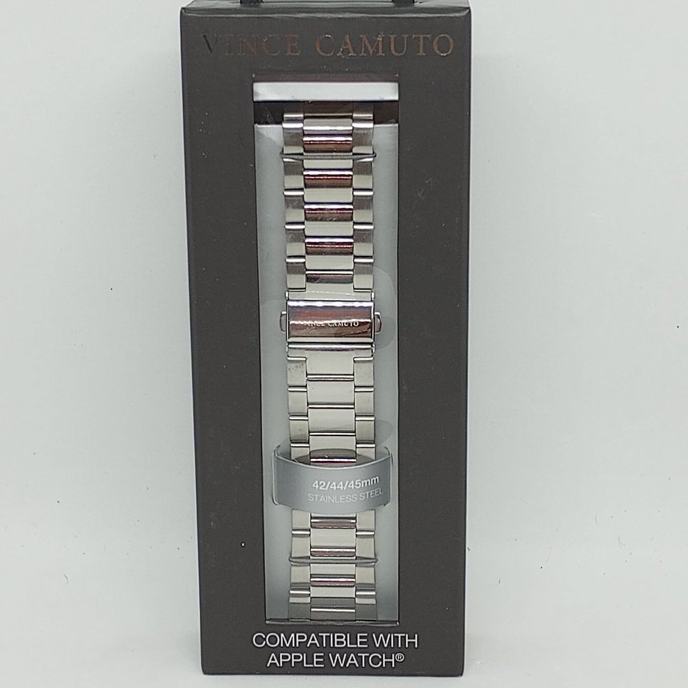 Vince Camuto 24mm Silver Stainless Steel Watch Band Fits Apple Watch 42/44/45mm